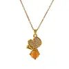 Collar con Colgante de Mariposa y Gota de Agua de Acero Inoxidable con Cristal de Zirconia de Colores Transfronterizo Joyería al por Mayor