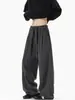 Pantalones Casuales de Cuadros Retro Americano para Hombre 2026 Nuevo Estilo Estilo Perezoso Rectos Holgados Largos Ropa de Hombre