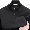 Sudadera con capucha de moda casual para hombre, nueva para Primavera y Otoño, cuello redondo, con cremallera, manga larga, capa base, camiseta para hombre, top