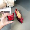Zapatos de Color Uva Estilo Mom con Tacón Oculto de 5 cm en Stock, Zapatos de Cuero Genuino con Punta Fina para Mujer Primavera y Otoño, Zapatos de Tacón Fino para el Trabajo para Ol