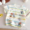 Ropa para Niños, Tops de Verano para Niños, Estampados de Dibujos Animados Lindos, Camisetas de Manga Corta de Verano para Niños y Niñas, Ropa de Verano a la Moda, Algodón