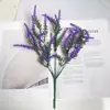 Flores Artificiales de Lavanda Simulada Estilo Pastoral de 5 Puntas Cruce de Fronteras Boda Planta de Flores Simuladas Maceta Plástico Ramo Falso Venta al por Mayor