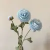 Ramo de Flores Artificiales de Loto y Peonía Aterciopeladas de Alta Calidad Decoración de Exhibición para Ventana de Sala de Estar en Casa Flor Artificial de Simulación