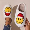 Toalla Navideña de Alce Transfronteriza Personalizada Zapatillas de Algodón Bordadas para Mujer Invierno Cálido Hogar Interior Antideslizantes Zapatillas Peludas para Hombre