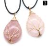 1163-ágata de cristal natural semipreciosa gotas de agua colgante de árbol de seda enrollado deseo Amazon ebay Joyería