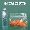 Bolsas selladas portátiles de ocho lados, bolsas de alimentos autosellables, bolsas de embalaje de plástico transparentes y engrosadas para galletas y bocadillos, al por mayor