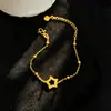 Pulsera de Estrella Transfronteriza Estilo Europeo y Americano para Mujer, Chapada en Oro de 24 Quilates, Alta Retención del Color, Cuenta Única de Transferencia, Accesorio de Joyería de Mano que No se Desvanece