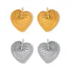 Europa e Estados Unidos estilo INS personalidade all-match brincos de aço titânio ouro 18k listras onduladas lisas brincos de amor luxo leve brincos mulheres