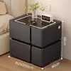 Mesita de noche inteligente de madera maciza, mueble de dormitorio de lujo de alta gama para el hogar con altavoz, carga inalámbrica, almacenamiento, no requiere instalación