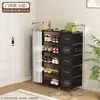 Sapateira à Prova de Poeira de Múltiplas Camadas para Dormitório Montagem Multifuncional Simples com Cortina de Porta Sapateira com Cortina de Cobertura Armário de Sapatos