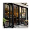 Puerta plegable de vidrio de aleación de aluminio con bisel ultraestrecho Puerta plegable con rotura de puente térmico Personalizado para comercio exterior