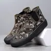 Zapatos de algodón de caña alta forrados de polar para invierno, construcción de un solo pedal, campo agrícola, protección laboral exterior, zapatos de algodón de liberación, zapatos gruesos de lingote forrados de polar