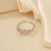 Anillo Abierto Nuevo de Cobre Dorado Chapado/Blanco K Europeo y Americano Transfronterizo Estilo Dulce y Fresco Personalizado para Mujer con Circonita Colorida Incrustada Iceberg