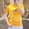 Camiseta de hombre de corte slim, lujo ligero, estilo europeo, cuello redondo, moda verano 2025, manga corta multiproceso, alta calidad