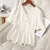 Nova Blusa de Chiffon Slimming Estilo Francês Nicho Design Verão Plus Size Feminino para Mulheres 2025