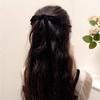 Color Rojo y Negro Tiara de Lazo para Niña de Corea del Sur Pinza para el Cabello Cinta Larga Anillo para el Cabello de Terciopelo Cuerda para el Cabello Infantil Pinza para el Cabello
