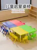 Juego de Mesa y Sillas para Jardín de Infancia Juego de Mesa Infantil Mesa de Juguete para Bebé Escritorio de Plástico para el Hogar Rectangular Ajustable