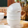 Juego completo de vajilla para el hogar, cuencos y platos de cerámica aptos para alimentos, cuencos de porcelana blanca, cuencos para arroz, envío transfronterizo, venta al por mayor, directo de fábrica
