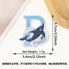Patche Bordado Letra 26 Baleia Novo Desenho Animado Transfronteiriço Onda Azul e Branca Adesivo Termocolante Patche Decorativo Patche para Roupa