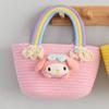Bolsas Femininas Estilo Coreano Novas Bolsas Nuvem Arco-Íris Bolsas de Palha de Grande Capacidade Estilo Coreano Bolsas Tecidas Infantis