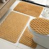 Venta Caliente Transfronteriza Juego de Cuatro Piezas de Color Sólido para Baño Felpudo Absorbente Antideslizante para Baño Alfombra de Baño Felpudo para Puerta de Baño