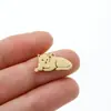 5 Peças/Pacote Moda Transfronteiriça Europeia e Americana Retro Estampa de Leopardo Personalizado Aço Inoxidável Cortado Animal Pingente de Luxo Leve Atacado