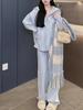 Suéter de punto con cremallera de estilo coreano, cárdigan con pantalones de pierna ancha, traje para mujer, otoño e invierno 2023, conjunto de dos piezas holgado e informal de estilo perezoso