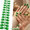 Adesivos de Nail Art de Comércio Exterior Mais Vendidos, Cor Nude Transparente, Cor Sólida, 24 Peças, Tamanhos Variados, Pontas de Nail Art Usáveis, Atacado