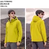 Chaqueta 3 en 1 estilo Luotuo para hombre y mujer, cintura ajustable, corte ajustado, resistente al viento para exteriores, impermeable, cálida, ropa para viajes y montañismo