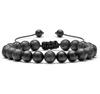 Joias de comércio exterior pulseira de liga de sete veias pulseira tecida de pedra vulcânica colorida turquesa olho de tigre pulseira de contas para yoga
