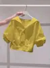 Camisa Verde Juvenil Dopamine con Cuello y Manga Corta para Mujer, Nuevo Estilo Verano 2025, Camisa Corta Dulce para Mujeres Petite
