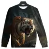 Suéter transfronterizo nuevo de otoño 2024 con impresión 3D, suéter personalizado creativo serie tigre para hombre y mujer, cuello redondo