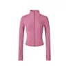 Chaqueta de Yoga Estilo Primavera para Mujer con Cuello Alto, Cortavientos, Adelgazante, Cremallera, Cárdigan, Top Deportivo de Fitness para Correr, Ciclismo