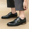 Zapatos de Cuero de Cuatro Estaciones para Hombre, Modernos Británicos de Vestir para Negocios, Casuales, Transpirables, con Hebilla para Aumentar la Altura, Zapatos de Vestir para Negocios