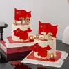 2026 Decoración para Pastel Feliz Día Nacional, Feliz Cumpleaños Patria, Aniversario Próspero, Inserto de Bandera Roja Pequeña