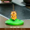Soporte para Varillas de Incienso de Sándalo Rana Panda Famoso en Internet Sandalwood Incense Stick Holder Quemador Pequeño de Incienso Quemador de Aromaterapia Soporte para Incienso Regalo Creativo