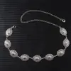 Cadena de cintura ovalada de metal vintage de alta gama transfronteriza con turquesa para mujer, accesorio de cintura de estilo étnico bohemio para vestidos
