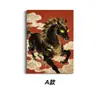 Pintura Pendurada de Animal Auspicioso Tigre Estilo Chinês Tendência Nacional Preto e Dourado Mais Vendida para Parede de Fundo da Entrada do Escritório, Pintura Decorativa para Proteção do Lar e Atração de Riqueza