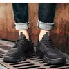 Novos Sapatos Masculinos, Antiderrapantes, Resistentes ao Desgaste, Adequados para Trabalho em Canteiros de Obras, Esportes e Lazer, Tênis Modernos Pretos, Respiráveis, Temporada de Primavera, Proteção do Trabalho, Impermeáveis