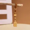 Cordón Dorado Arena Estilo Chino para Teléfono Móvil Cadena Metálica Delicada Colgante Pequeño Colgante de Llavero de Coche Antiguo para Hombres y Mujeres