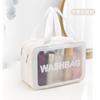 Nueva Bolsa de Tocador de Estilo Coreano de Doble Capa de PVC Escarchado con Separación Seca y Húmeda Bolso de Mano Colección de Artículos de Tocador y Cosméticos