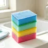 Esponja colorida dupla face espessada para limpeza de cozinha, escova para lavar louça, panela, esponja de limpeza de alta densidade, bloco de esponja absorvente em estoque