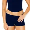 Conjunto Fitness Duas Peças: Top de Yoga Color Block Latte Girl com Tiras Duplas e Shorts com Barra Dobrável Levanta Bumbum
