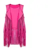 Chal de Gamuza para Mujer, Moda Transfronteriza Primavera y Verano, Nuevo, Delgado, con Borlas, Ajustado, Versátil, Sin Mangas