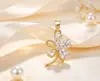 Colar Estilo Coreano Doce Laço Cravejado de Diamante Bicolor Dourado e Prateado Pingente de Coração Delicado Corrente de Clavícula Versátil Exquisito