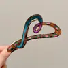 Pinza para el pelo de verano estilo ins con bloques de color para mujer, pasador lindo de lunares japoneses para niña, pinza de tiburón grande para recogidos.