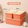 Caja de Almacenamiento Hogar Gran Capacidad Cocina Rectangular Caja de Almacenamiento Dormitorio de Estudiantes Escritorio Caja de Almacenamiento con Tapa Cesta Ajustada