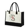 Venta al por mayor de fábrica Amazon bolsa tote personalizada bolsa de lona moda letra inglesa bolsa de compras portátil personalizada tamaño grande