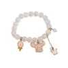 Pulsera de Cristal con Perlas de Canela para Mujer, Estilo Coreano Fresca y Linda, Doble Capa, Pulsera Sencilla Estilo Bosque para Mejor Amiga Estudiante