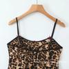 Europa y Estados Unidos Amazon venta al por mayor transfronteriza 2024 otoño nuevo vestido francés ajustado con tirantes de leopardo
